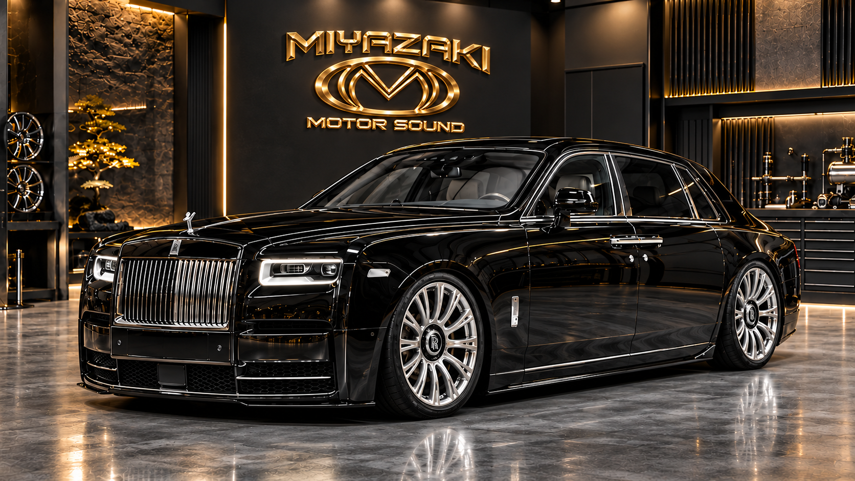 Rolls-Royce completamente preto antes da pintura personalizada